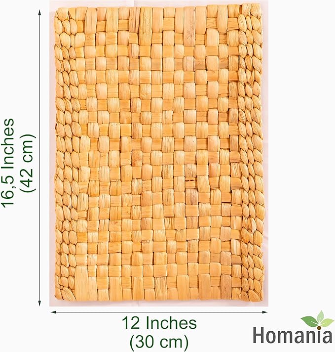 Table Mats Set of 6, Dining Decor, Heat Resistant Farmhouse Placemats Set of 6, Boho Placemats, Place Mats for Dining Tables, Wicker Woven Placemats, (Rectangle 17x12 in)