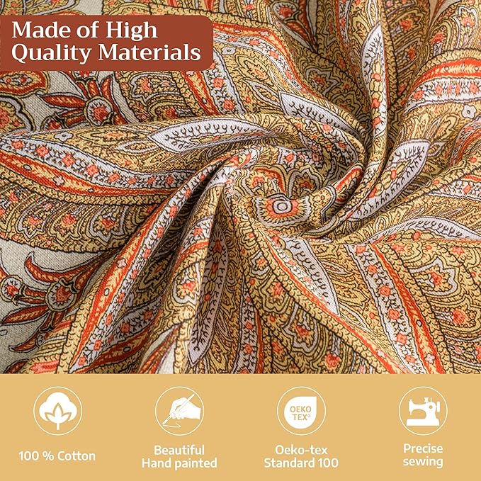 Maison d' Hermine Table Cloth Rectangle Table 100% Cotton 60 x 108 Inches Tablecloth Reusable Decorative Everyday Use for Dining Room, Farmhouse, Home, Party, Festive & Wedding - Kashmir Paisley
