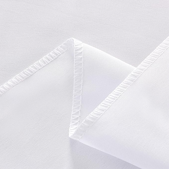 10-Pack 60x60 inch White Table Cloths, Solid Stain and Wrinkle Resistant Tablecloth, Premium Plain Weave Polyester Fabric Rectangle Table Linen Covers for Hotel, Banquet