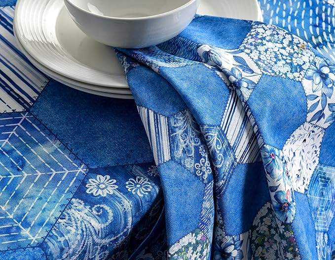 Maison d' Hermine Cloth Napkins Set of 4 100% Cotton Everyday Reusable Square Napkins Cloth Washable Dinner Party Wedding Restaurant Valentines Day Decorations Spring/Summer (Summer Blues, 20" x 20")
