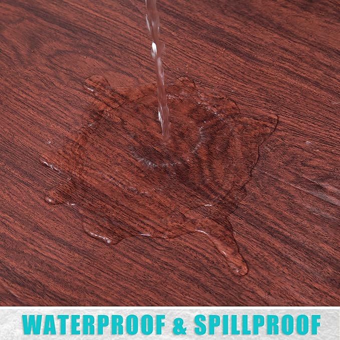 Smiry Rectangle Table Cloth Cover, Waterproof Elastic Fitted Picnic Tablecloth for 6 Foot Tables, Wipeable Flannel Backed Vinyl Tablecloths for Camping, Dining, Outdoor (Reddish Brown, 30" x 72")