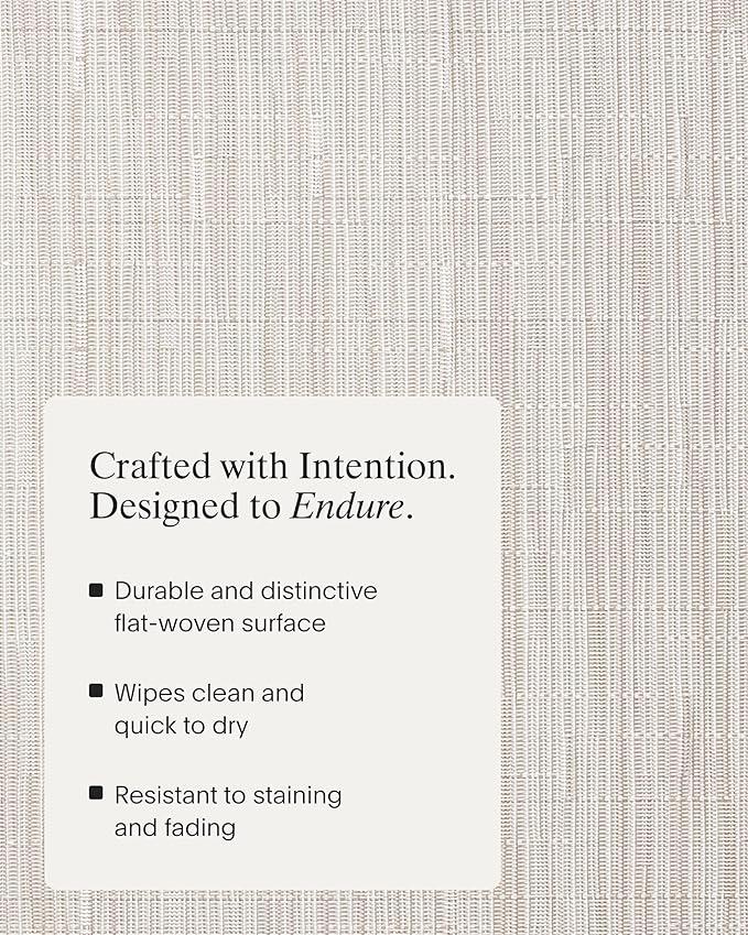 Chilewich Bamboo Placemats Set of 4 - Round Woven Placemats - Reusable, Stain-Resistant, Indoor/Outdoor Tabletop Protection - 15" - Coconut