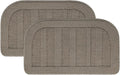 BEQHAUSE 30x18 Inch Kitchen Rug Mat Durable Kitchen Rugs Non-Slip Washable Absorbent Kitchen Mats for Floor Dirt-Resistant Semicircular Kitchen Mat (Taupe, 2PCS)