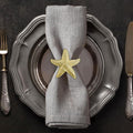 Decozen Set of 8 Gold Napkin Rings in Star Fish Design, Festive, Table Decor Setting for Holiday, Wedding, Birthday, Kitchen, Home Decor, Housewarming Gift - Mothers Day Decorations