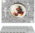 Silver Placemats Silver Heat Resistant Mat Square Placemats Silver Trivets Rhinestone Decor Place Mat Crushed Diamond Decor Bling Sparkly Mat Set of 8