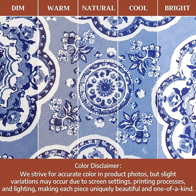 Maison d' Hermine Table Cloth Rectangle Table 100% Cotton 60 x 90 Inches Tablecloth Reusable Decorative for Dining Room Farmhouse Home Valentines Day Decorations Spring Summer - Melodie Bleue