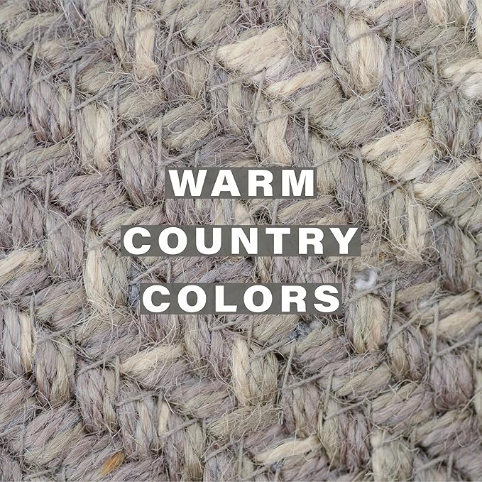 Homespice Grey Cloud Jute Braided Stair Treads for Wooden Steps, Warm Farmhouse Decor, Set of 13, Grey 8x28 Rectangle Rug for Stairs - Easy to Clean, Tightly Stitched and Durable