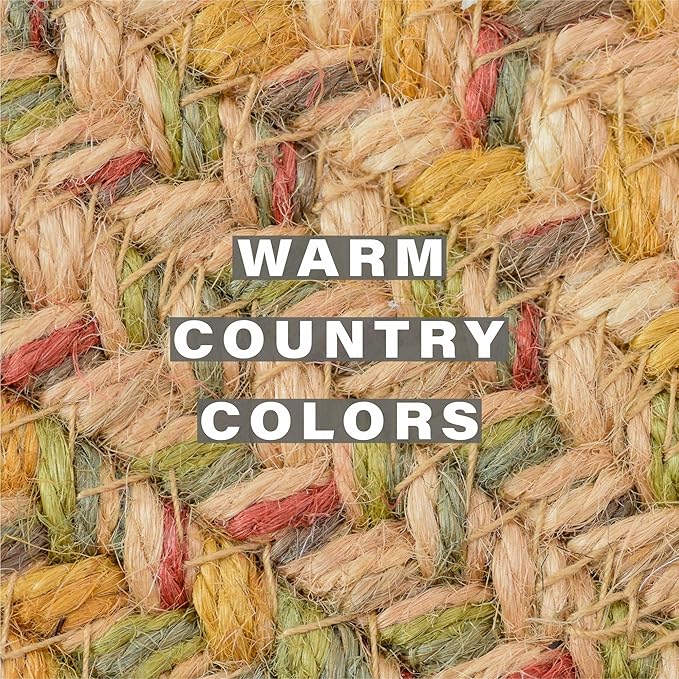 Homespice Harvest Jute Braided Trivets for Table, Warm Country Decor, Set of 3, Multicolor 8" Round Heat Resistant Mats - Rich Colors, Easy to Clean, Durable and Protects Furniture
