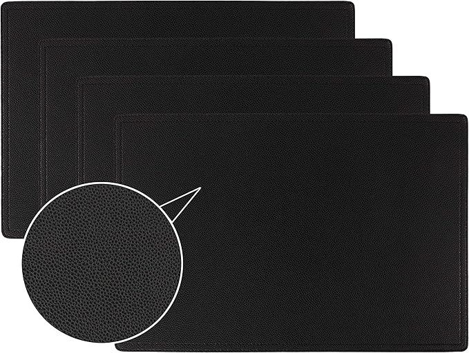Faux Leather Placemats, PU Table Mats, Set of 4, Waterproof, Stain Resistant, Heat Resistant, Non-Slip Easy to Clean for Kitchen Dining Table,Conference Table