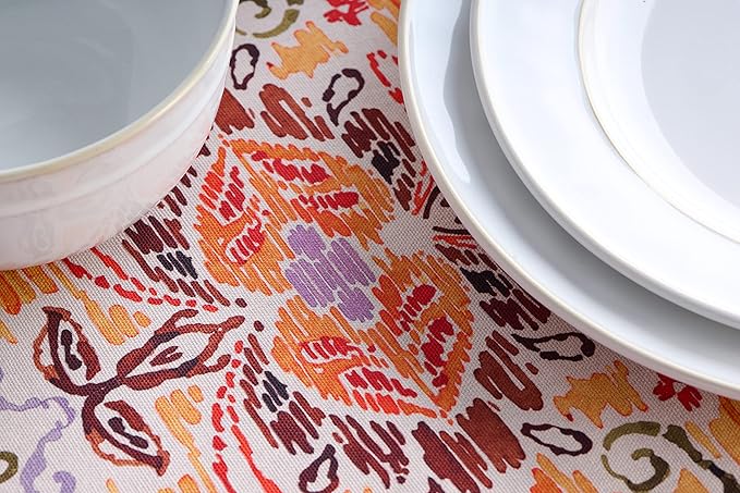 Maison d' Hermine Table Cloth Rectangle Table 100% Cotton 60 x 90 Inches Fall Tablecloth Reusable Everyday Use for Thanksgiving Christmas Decorations Dining Farmhouse Party (Damask)