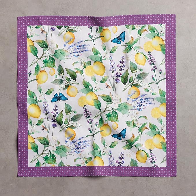 Maison d' Hermine Cloth Napkins Set of 4 100% Cotton Everyday Reusable Square Napkins Cloth Washable Dinner Party Wedding Restaurant Valentines Day Decorations Spring/Summer (Sivergue, 18" x 18")