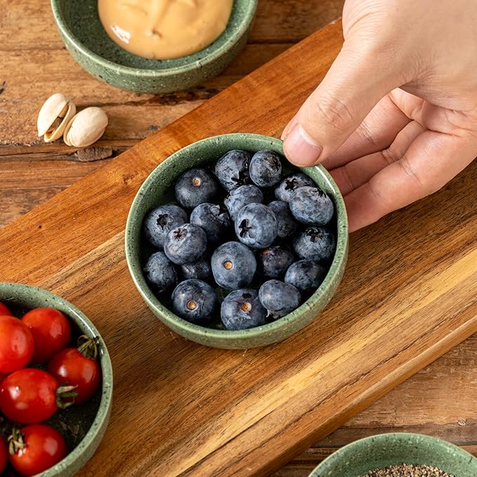 Dipping Bowls Set of 4, 2462°F High-Fired Ceramic Small Bowls for Dips, Olive Oil & Sauce, Elevates Table Setting, Idea for BBQ,Afternoon Tea,Entertaining,Housewarming & Holiday Gifts