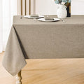 Rectangle Tablecloth Linen Textured Waterproof & Stain Resistant Table Cloth Wrinkle Free Decorative Fabric Farmhouse Table Cover for Dining/Party/Buffet/Wedding, 60 x 120 Inch, Mocha