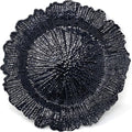 allgala Heavy Quality Round Charger Plates - Dinner Plate - Set of Charger Plates for Table Decor - Ideal for Weddings, Weddings, Thanksgiving Parties & Holidays - Reef Black (13-Inch 48-Pack)