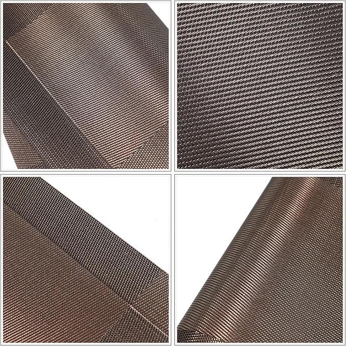 Placemats,Table Place Mats for Kitchen Dining, Heat-Resistant Anti-Skid Stain Washable PVC Table Mats, Easy to Cleaning Woven Vinyl Dinner Mats (Brown, 6 Pack)