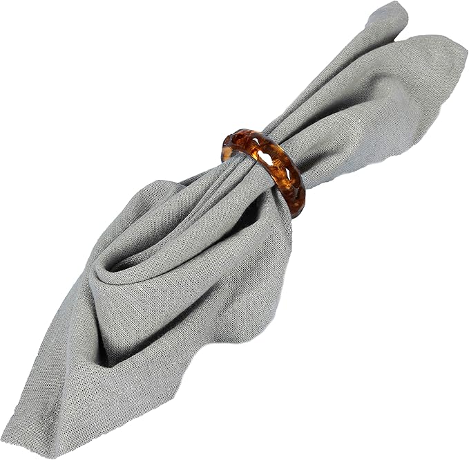 CLEENTABLE Epoxy Resin Napkin Holders for Cloth Napkins Set of 12 - Decorative Napkin Holders for Weddings, Parties & Everyday Dining - Diamond-Top Design in 6 Assorted Pastel Colors