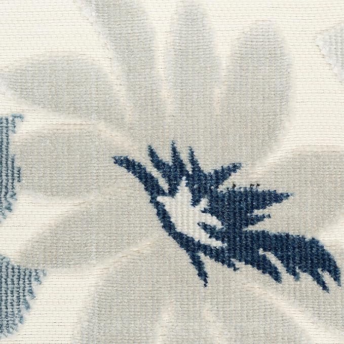 Nourison Home Suncoast Blue 9' x 12' Area Rug - Easy Clean, Non Shedding, Bed Room, Living Room, Dining Room, Kitchen (9' x 12')