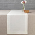 D'Moksha Homes Linen Ivory Table Runner 48 Inches - 100% Pure Linen Small Table Runner 14 x 48 Inch for Coffee Tables, Dresser, Valentines, Spring, Easter - Machine Washable