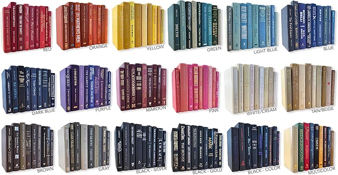 Real Books by Color® (Set of 9, Black Multi) Decorative Bookshelf Home Decor Shelf Styling Photo Prop