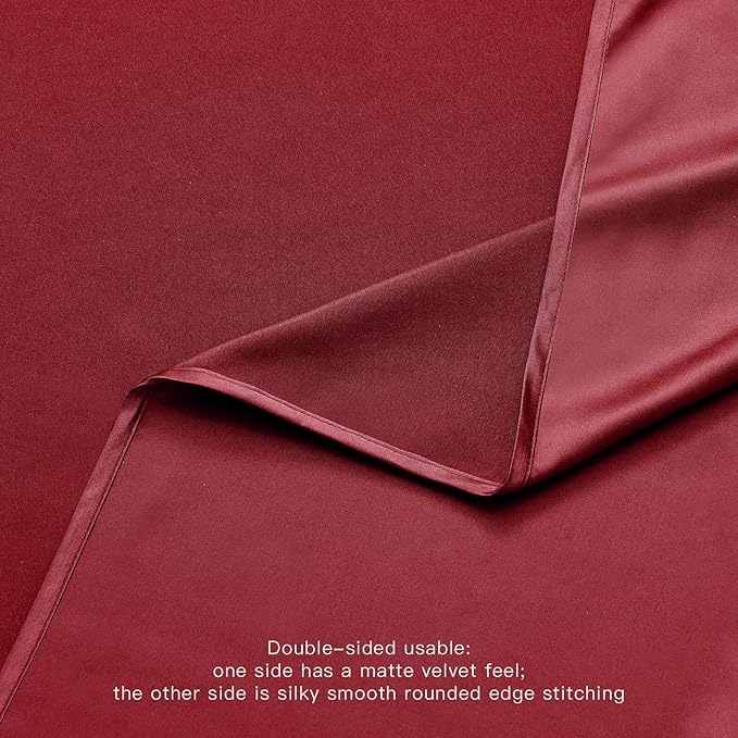 BALCONY & FALCON Rectangle Tablecloth Waterproof Table Cover Peach-Skin Fabric and Satin Double-Sided Usable Table Cloth for Wedding, Party, Restaurant, Hotel and Dining (Red 57x118)