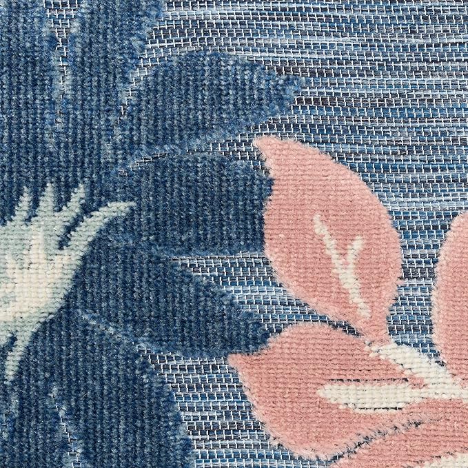 Nourison Home Suncoast Denim Multi 4' x 6' Area Rug - Easy Clean, Non Shedding, Bed Room, Living Room, Dining Room, Kitchen (4' x 6')