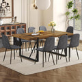 Dining Table Set for 8, Modern 71'' Dark Wood Dining Table and Fabric Dining Chairs Set of 8,Table and Chairs Set of 8,Ideal for Kitchen Dining Room