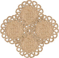 13.8" Corn Husk Woven Round Placemats Set of 4 - Wicker Boho Farmhouse Placemats - Rattan Table Mats Like Water Hyacinth for Dining Table, Wedding, Home, Christmas, Party