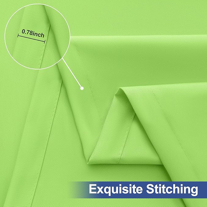 homing 2 Pack Rectangle Table Cloth, Elastic Fitted Fabric Tablecloth Fits for 6 Foot Folding Tables, Washable Table Cover for Picnic, Camping, Indoor & Outdoor (Lime Green, 30" x 72")