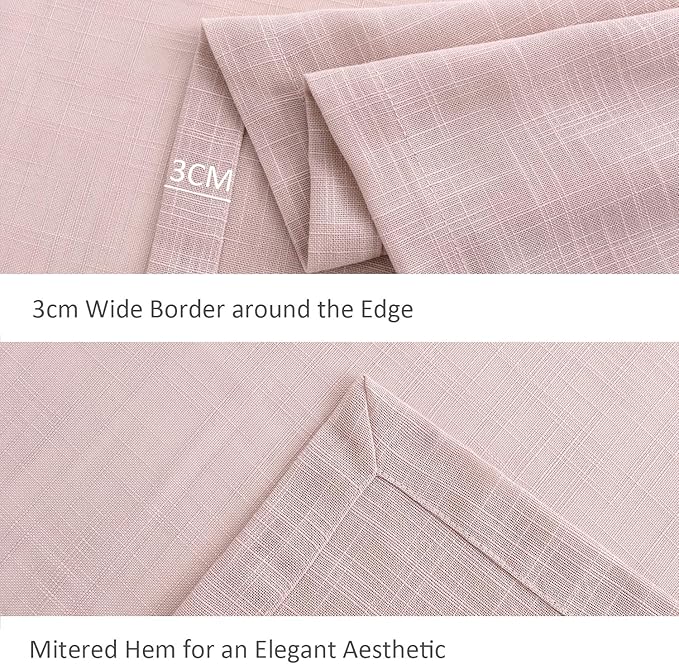 maxmill Lux Faux Linen Tablecloth with Slubby Yarn Textured Weaves Wrinkle Resistant Anti-Shrink Soft Table Cloth for Kitchen Dining Restaurant Tabletop Rectangle 60 x 120 Inch Blush