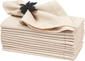 Lightnpro Flax Linen Napkins Set of 12 – Hemstitched Dinner Cloth Napkins, Washable and Reusable Natural Flax Napkins for Dining, Parties, Weddings, Holiday & Everyday Use – 18x18 Inch Natural Color