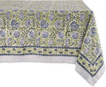 ATOSII Amara 100% Cotton Fall Tablecloth, Handblock Floral Print Rectangle Linen for Kitchen Dining I Parties Wedding Christmas Outdoors Easter I Spring Summer 72 X 140 Inches I 12 Seater