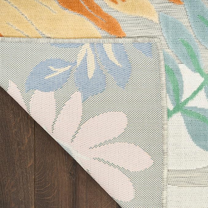 Nourison Home Suncoast Multicolor 5'3" x 7'3" Area Rug - Easy Clean, Non Shedding, Bed Room, Living Room, Dining Room, Kitchen (5' x 7')
