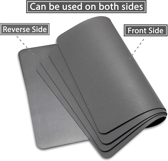 Wipeable Placemats Leather Table Mats Waterproof Heat-Resistant Easy to Clean for Dining Table Set Kitchen Table (6, Grey)