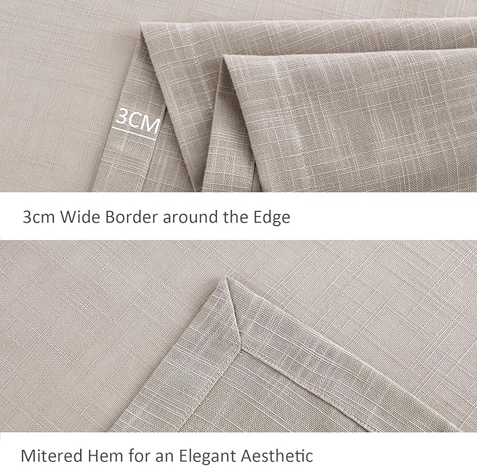 maxmill Lux Faux Linen Table Cloth with Slubby Yarn Textured Weaves Wrinkle Free Anti-Shrink Soft Tablecloth Decorative Table Cover for Outdoor and Indoor Use Rectangle 60 x 104 Inch Natural