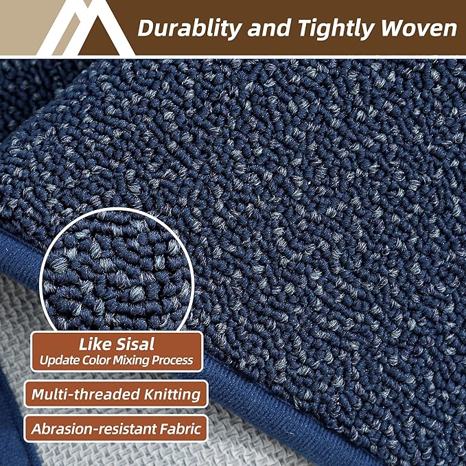 COSY HOMEER Kitchen Rugs 20"x32" Non-Slip Kitchen Mats for Floor Absorbent Stain Resistant Kitchen Floor Mat Machine Washable Rugs for Kitchen,Hallway,Sink,Navy Blue
