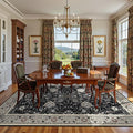 Deerly 6x9 Vintage Rugs for Dining Room, Washable Rugs Non Slip Large Area Rug for Living Room Bedroom Office, Floor Decoration Big Rug Mat Low-Pile Kid & Pet Friendly(Blcak Navy Multi
