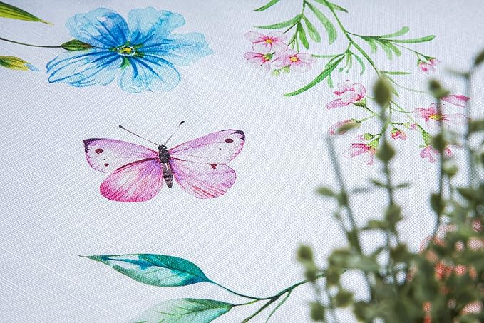 Maison d' Hermine Table Cloth Rectangle Table 100% Cotton 60 x 90 Inches Tablecloth Reusable Decorative for Dining Room Farmhouse Home Valentines Day Decorations Spring Summer - Just Floral