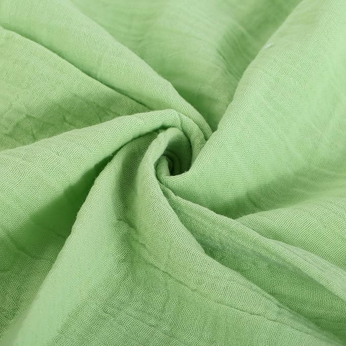 FINGERCRAFT Dinner Cloth Napkin Cotton Muslin Double Gauze 12 Pack with Classic Lace for Everyday Use, Wedding, Party, Christmas, Easter Napkins Cloth are Pre Shrunk and Good Absorbency Lettuce Green
