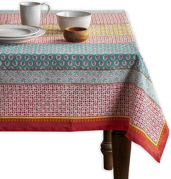 Maison d' Hermine Table Cloth Rectangle Table 100% Cotton 54 x 72 Inches Tablecloth Reusable Decorative for Dining Room Farmhouse Home Valentines Day Decorations Spring Summer - Provence