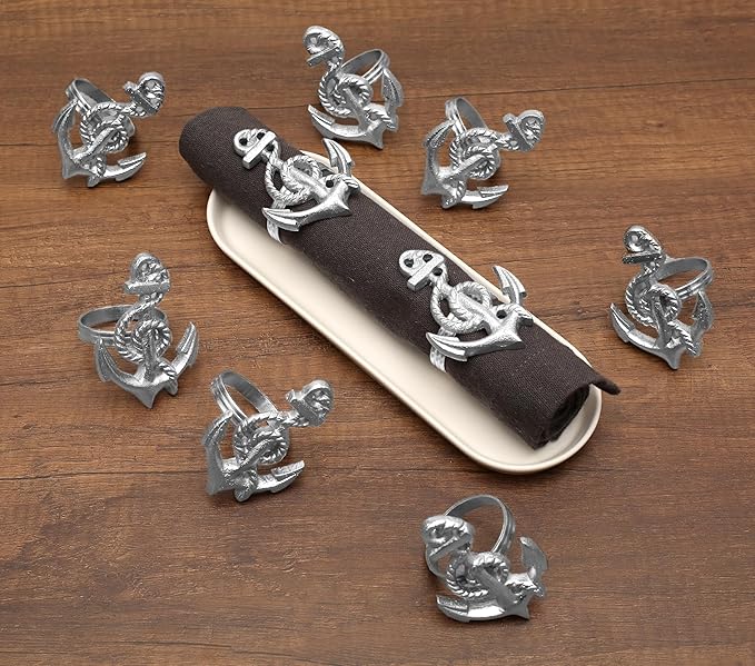 ALPHA Living HOME Silver Napkin Rings Set of 12 - Durable & Versatile, Elegant Metal Napkin Rings for Table Settings, Special Occasions, Easter Table Decor & Gift Giving Ideas Silver