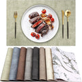 Leather Heat Resistant Placemats Set of 6 Waterproof Wipeable Washable PU Table Mats,Easy to Clean Anti-Slip Place Mats (Light Green, 6)
