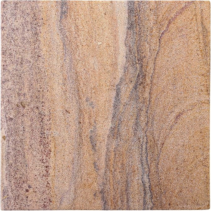 Sandstone Water Absorbent Hand Crafted Square Coasters for Drinks - 4 Inches Wide Thirsty Stone Bar/Drink Coasters- Made from Rainbow Sandstone (Set of 4 with Holder)