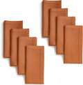 D'Moksha Homes Rust Linen Napkins Set of 8 - Classic Hemstitch 100% Pure Linen Hemstitch Dinner Napkins 20 x 20 Inch for Spring, Easter - Handcrafted and Machine Washable