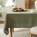 Linen Tablecloth for Rectangle Table, 60x104 Inch Olive, Farmhouse Style Green Tablecloth, Water Resistant Burlap Tablecloths for Dining Table Farmhouse Kitchen