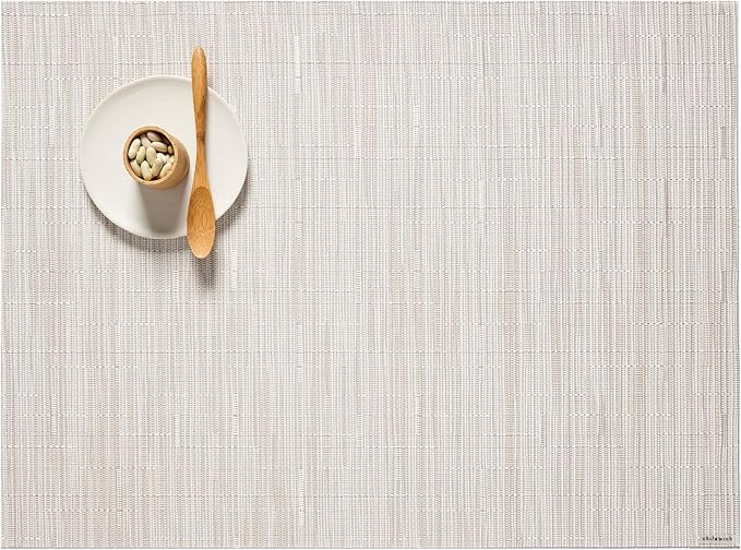 Chilewich Bamboo Placemats Set of 4 - Woven Rectangle Placemats - Reusable, Stain-Resistant, Indoor/Outdoor Tabletop Protection - 19" x 14" - Coconut