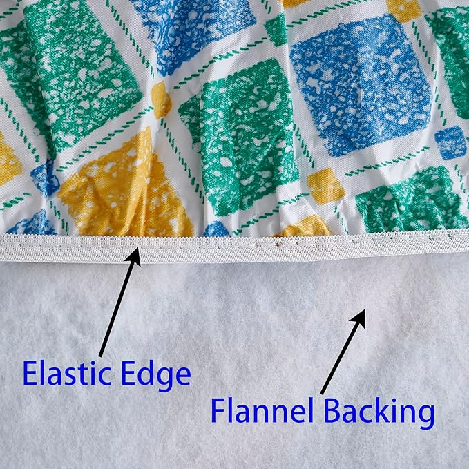 Walrus Round Vinyl Fitted Tablecloth with Flannel Backing Elastic Edge Design Table Cover Waterproof Oil-Proof PVC Table Cloth Stain-Resistant Best for 57"-66" Round