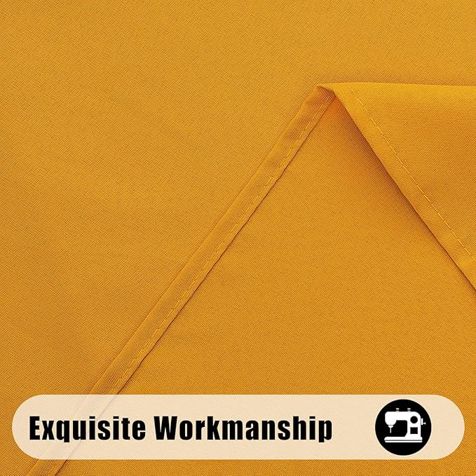 Smiry Rectangle Table Cloth, Waterproof Anti-Scratch Polyester Tablecloth, Decorative Washable Fabric Table Cover for Dining, Buffet, Parties and Outdoor, 60x84, Mustard Yellow