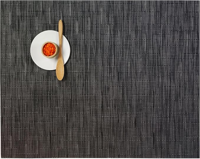 Chilewich Bamboo Placemats Set of 4 - Woven Rectangle Placemats - Reusable, Stain-Resistant, Indoor/Outdoor Tabletop Protection - 19" x 14" - Smoke