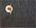Chilewich Bamboo Placemats Set of 4 - Woven Rectangle Placemats - Reusable, Stain-Resistant, Indoor/Outdoor Tabletop Protection - 19" x 14" - Smoke