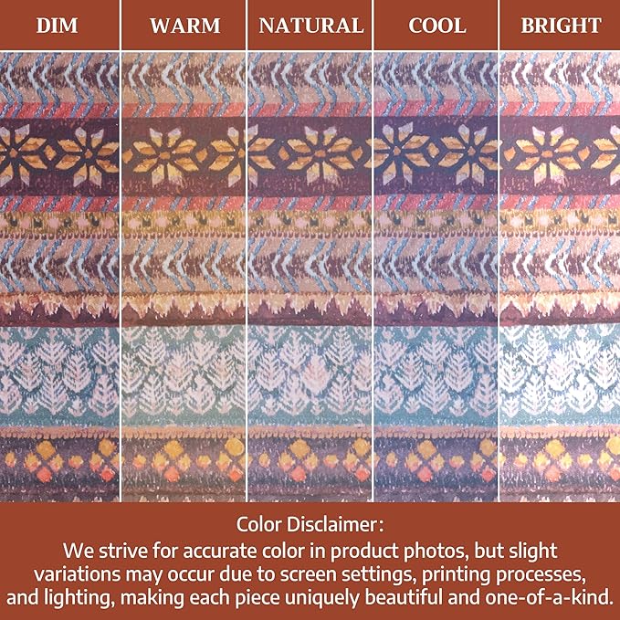 Maison d' Hermine Table Cloth Rectangle Table 100% Cotton 60 x 108 Inches Fall Tablecloth Reusable Everyday Use for Thanksgiving Christmas Decorations Dining Farmhouse Party (Fair Isle)